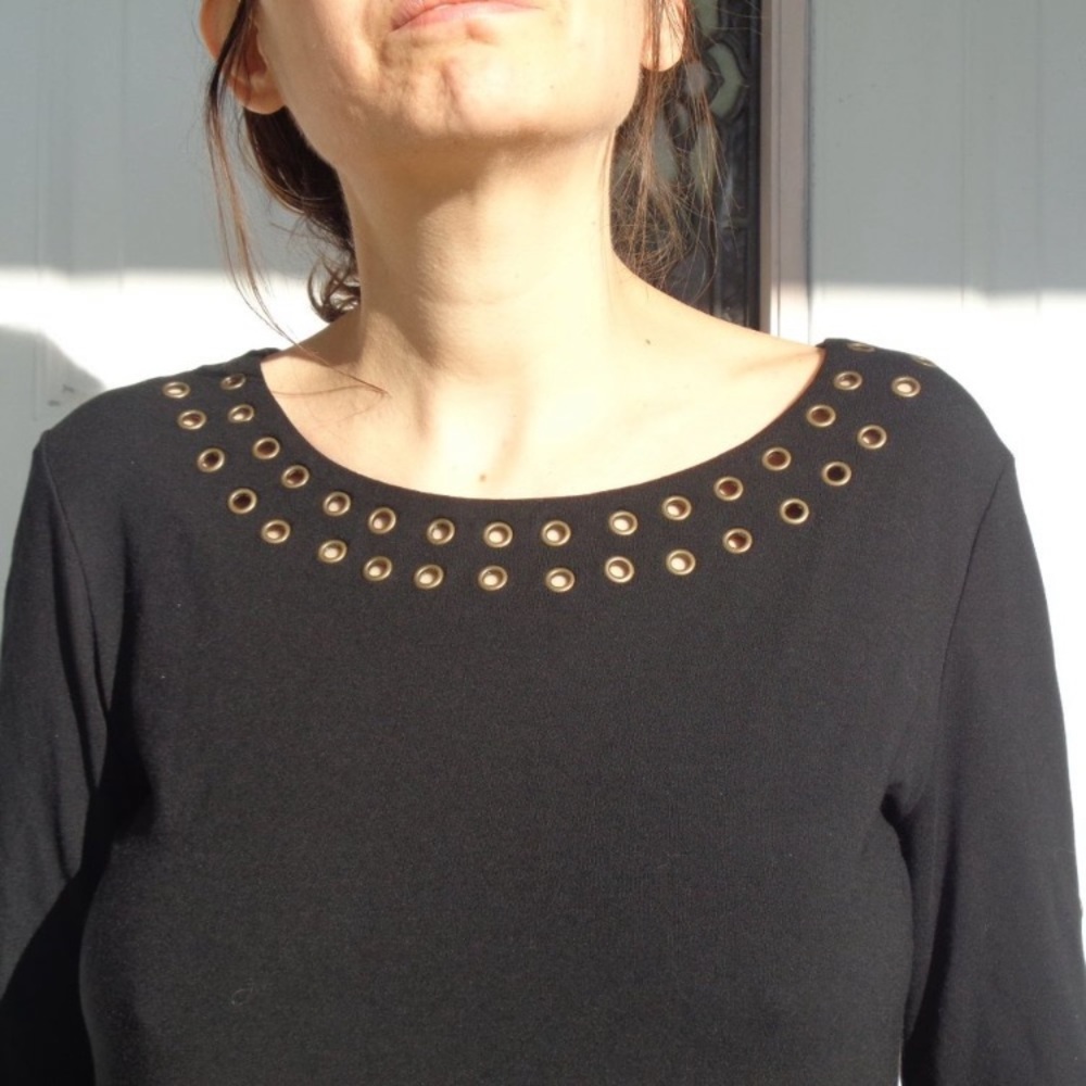 RACHEL Rachel Roy dress black with metal accents pullover party size S - Picture 7 of 14